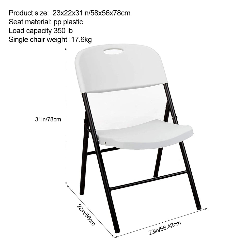 2 5 PCS Heavy Duty Folding Chair Easy Clean Adjustable Stackable 350 LBS Chair forGarden Party Halloween Portable Indoor Outdoor