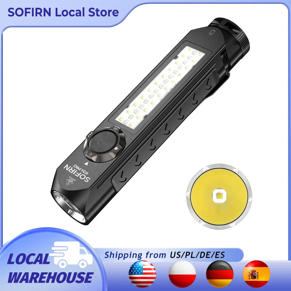 Sofirn IF24 PRO RGB Flashlight 18650 Rechargeable SFT40 1800lm Buck driver Flood Spot with Magnetic