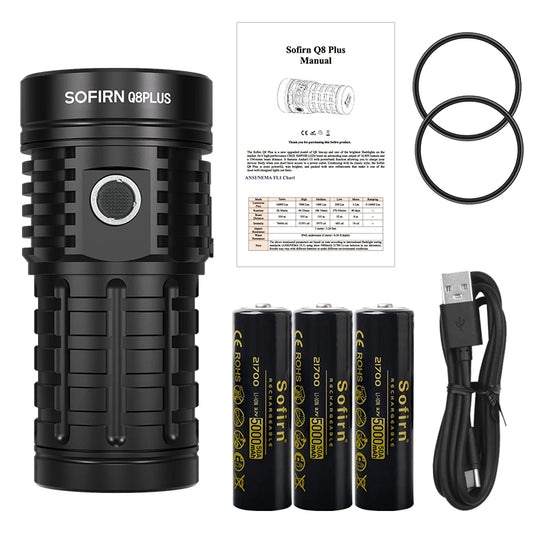 Sofirn Q8 Plus 6*XHP50.2 LED Torch 21700 USB C Rechargeable 16000lm Powerful Flashlight EDC Portable Lantern Lamp BLF Anduril 2