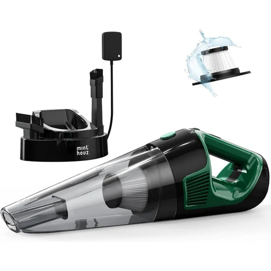 Handheld Vacuum Cordless, Strong Suction Car Vacuum Cleaner with LED Light, Long Runtime Hand Vacuum Cordless Rechargeable, Hand