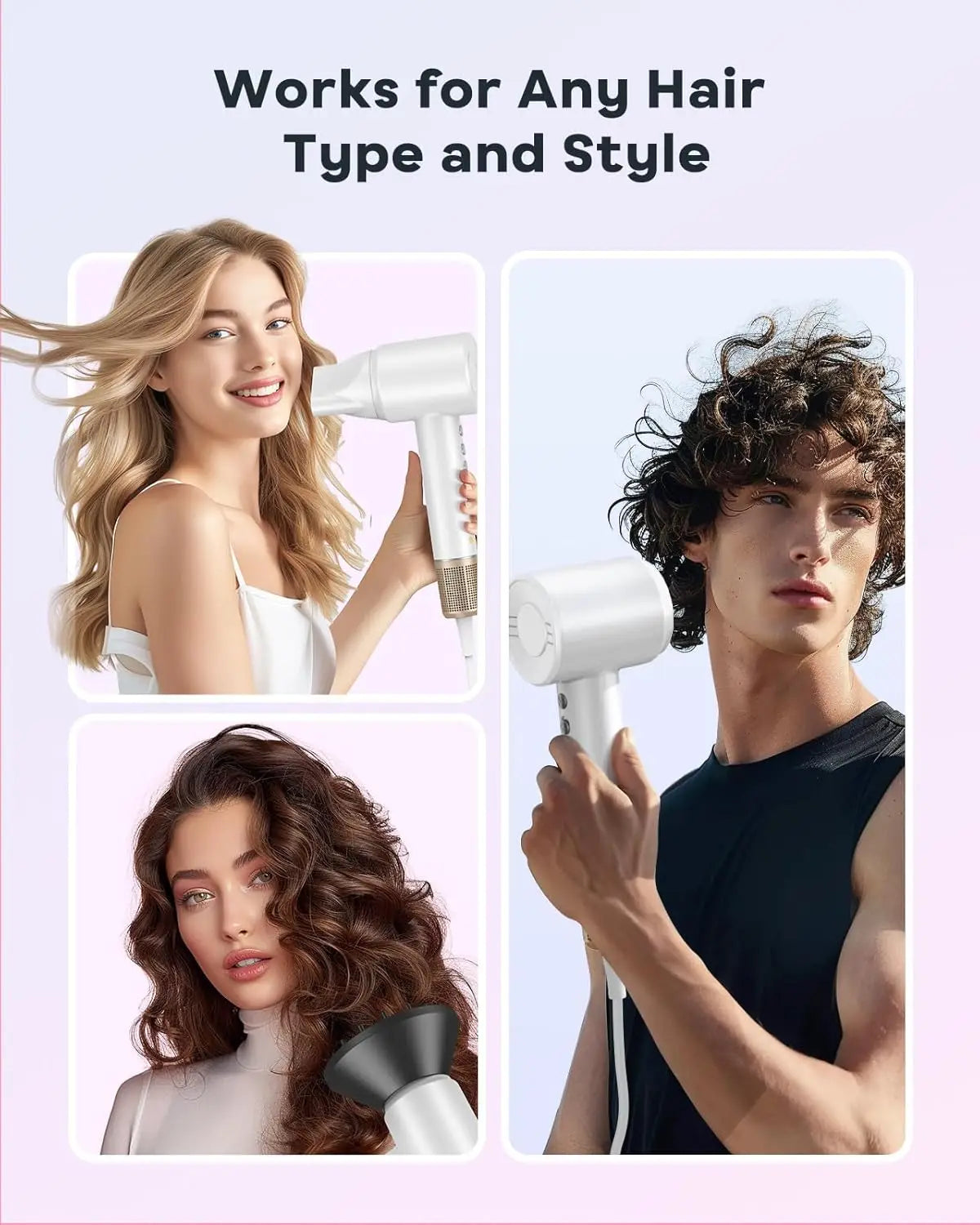 Electric Hair Dryer 120000RPM Brushless Negative Ions Blow Dryer 1500W Super Powerful Wind Lownoise Profession Salon HairDryer