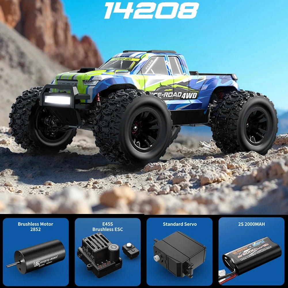 HYPER GO MJX 14207 14208 1/14 RC Car 41-53km/h Brushless 2.4G Remote Control 4WD Off-road High Speed RC Car Truck Hobby Toy