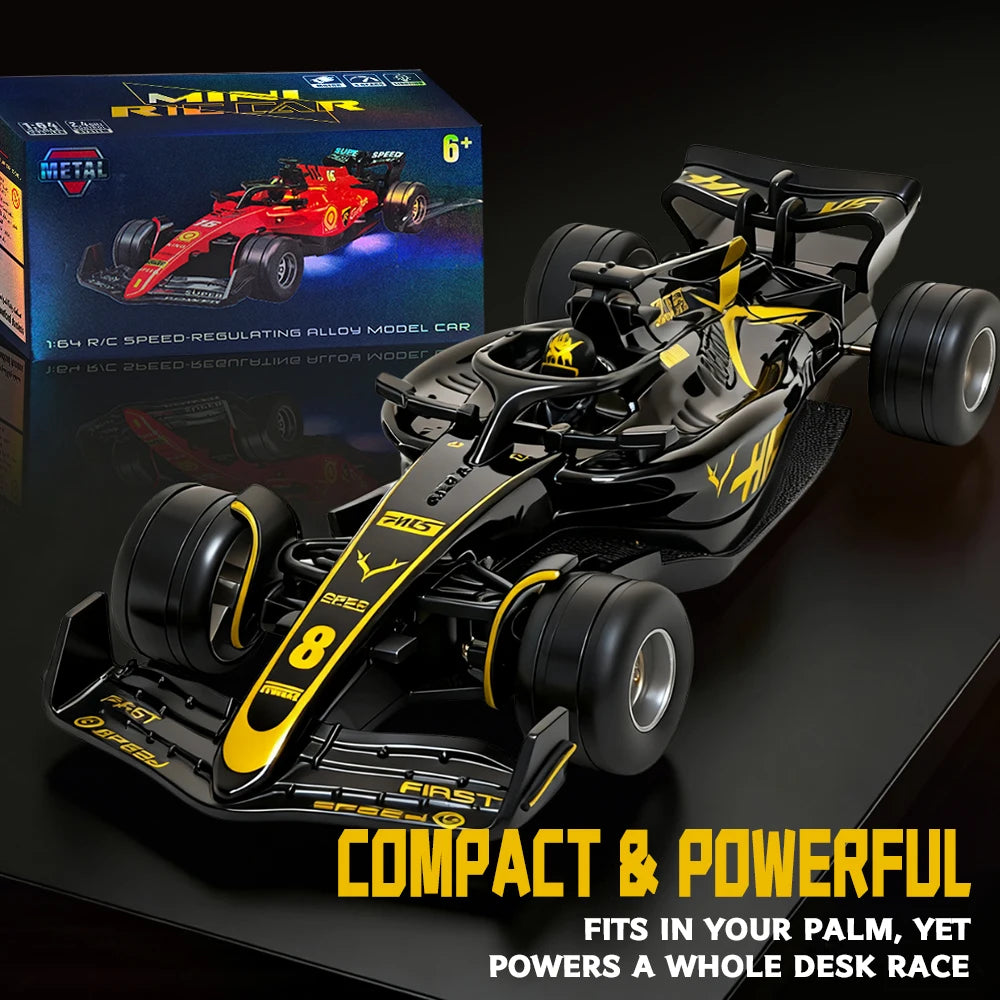 1:64 New Mini Remote Control Car, made of alloy, with shock absorbers and lighting design, featuring smooth body lines