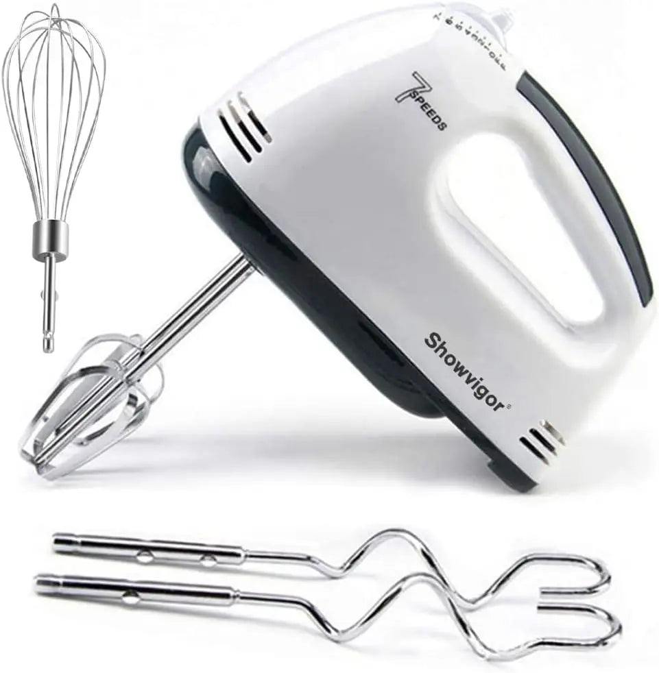 Electric Hand Mixer 180W with 5 Stainless Steel Attachments, 7 Speeds, Turbo Boost & Eject Button