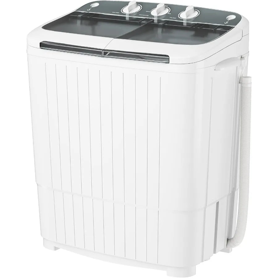Portable Washing Machine 17.6 Lbs Compact Mini Washer and Dryer Combo Twin Tub Laundry Washer with Spin Cycle Soaking Function