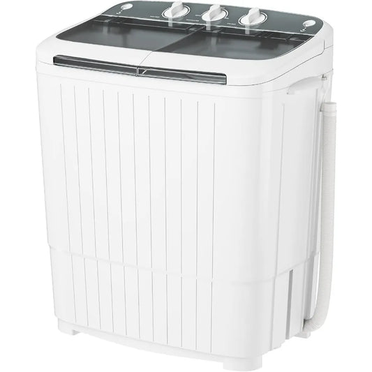 Portable Washing Machine 17.6 Lbs Compact Mini Washer and Dryer Combo Twin Tub Laundry Washer with Spin Cycle Soaking Function