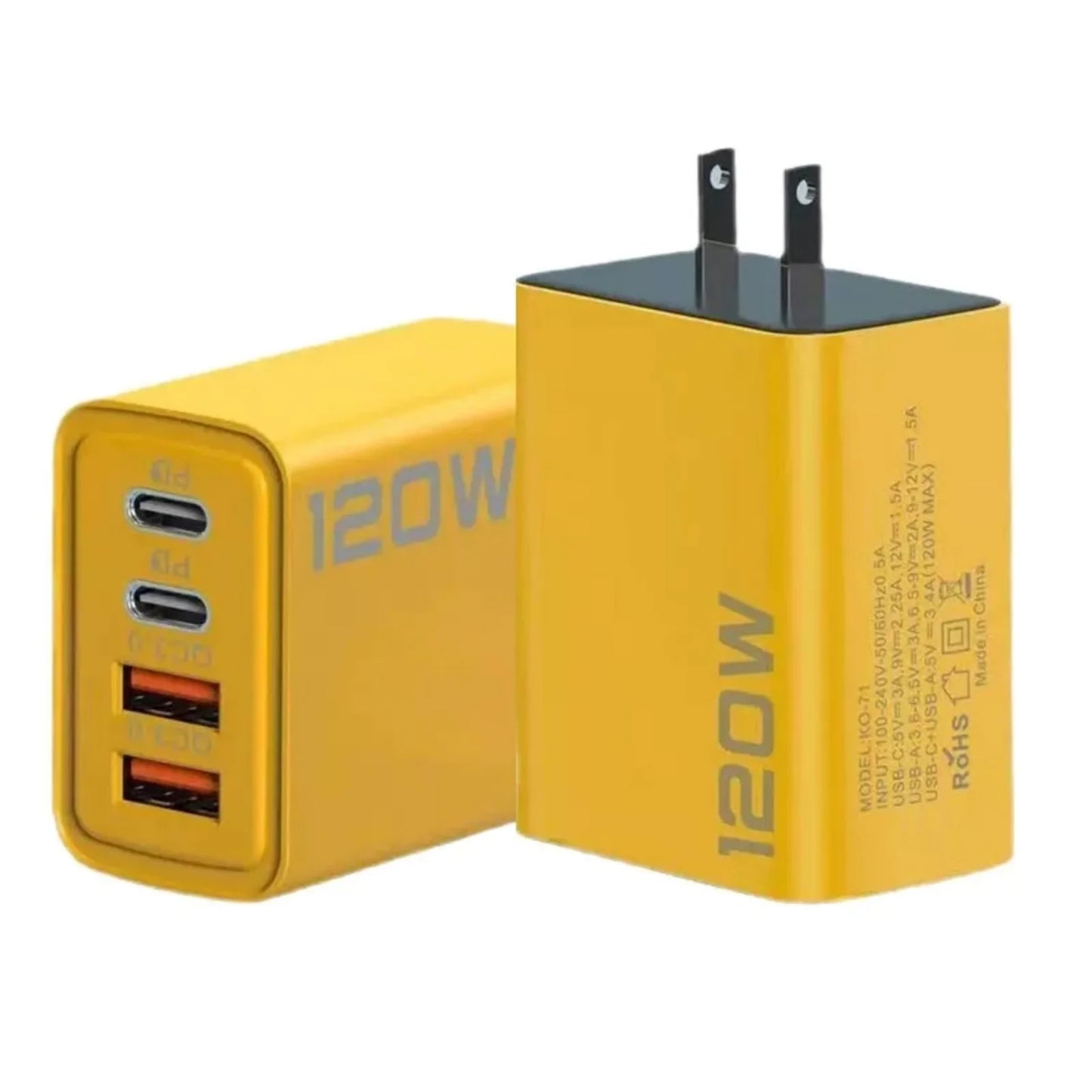 2X Universal 4-Port USB-C Fast Charge Mobile Phone Adapter Quick Wall Charger for iPhone for Samsung for Xiaomi for Huawei