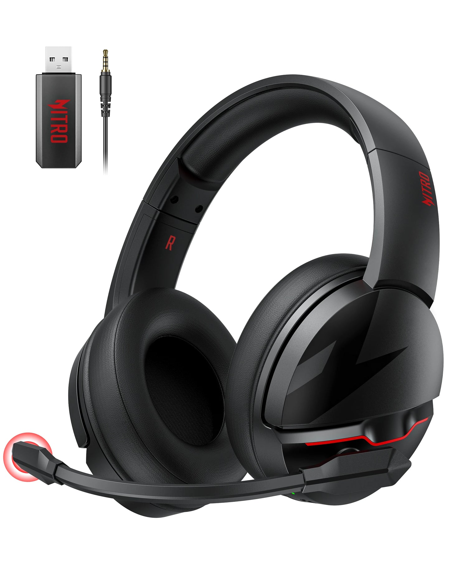 acer K2 2.4GHz Headset 50mm Drivers Clear Voice Mic 3.5mm Gaming Headphones for PC, Meeting, Music, PS4 Wireless Gaming Headset