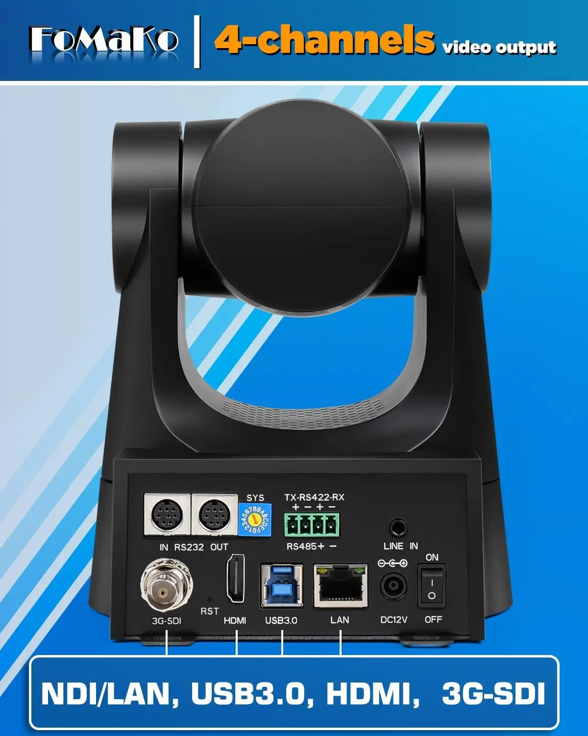 NDI PTZ Camera,30X Optical Zoom, PoE, AI Auto-Tracking Gen 3, KC608 NDI PTZ Controller (Black), for Church Worship Live Services