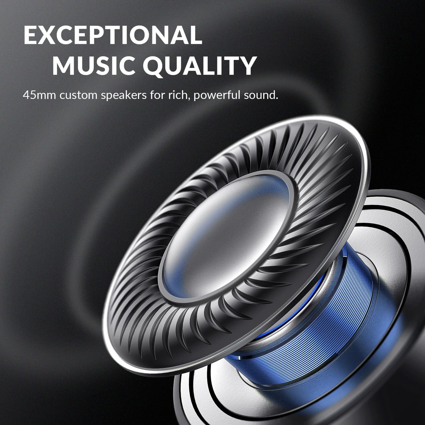 E7BPRO Active Noise Cancelling Wireless Headphones, Over-Ear Headphones with Mic, Rich Deep Bass, Long Battery Life