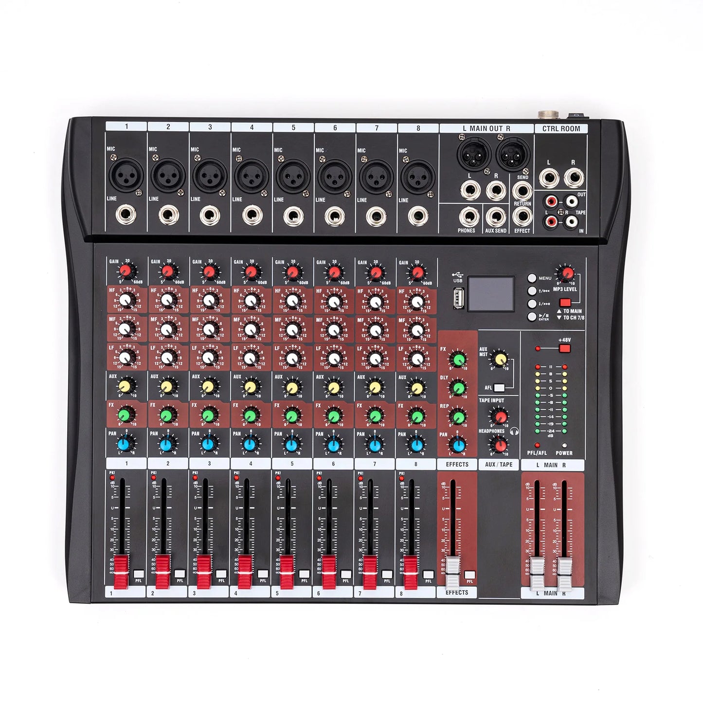 8 Channel Mixing Console Bluetooth MP3 Recorder Dedicated Stereo Audio Mixer Digital USB Mixing Console