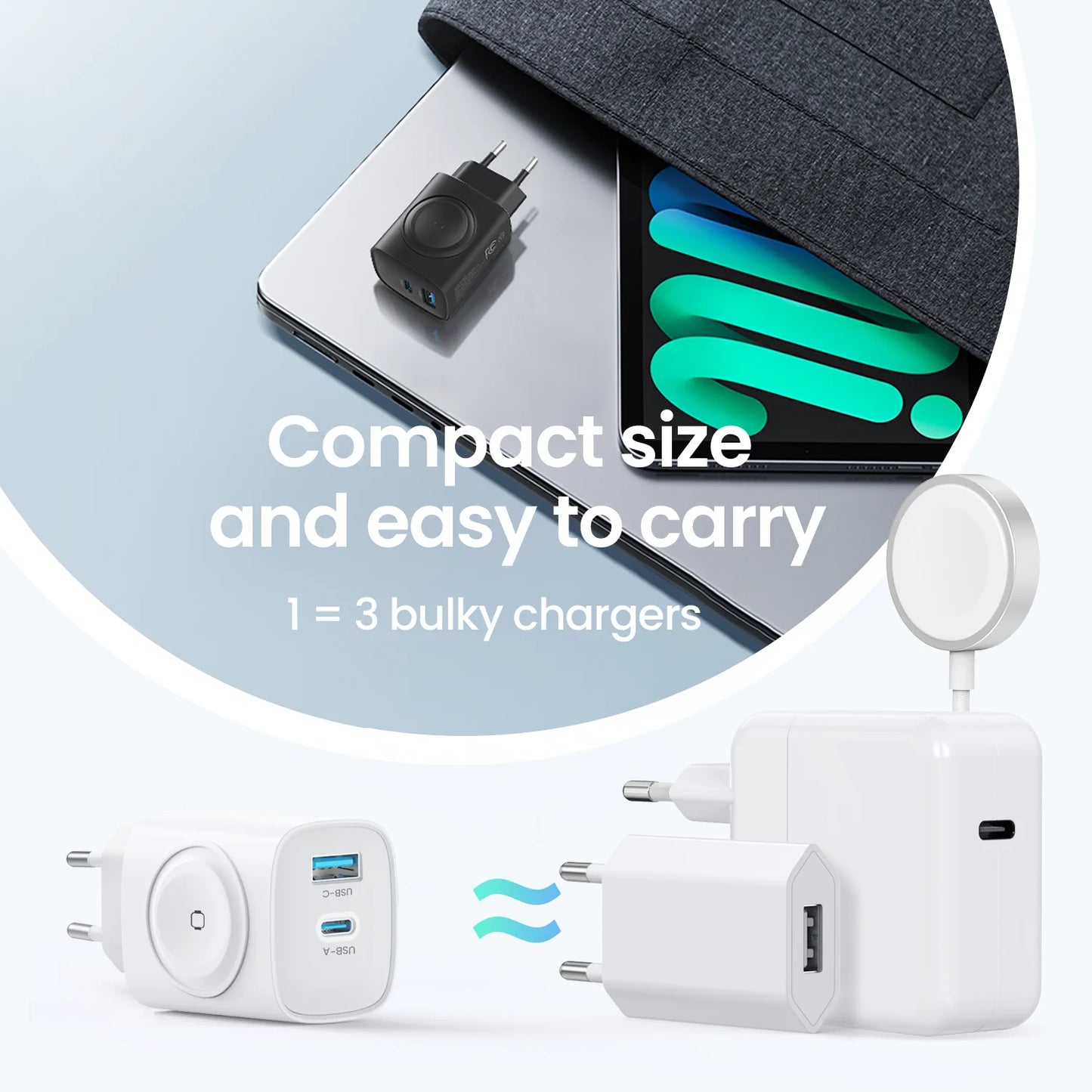 For Apple Watch Charger with 20W Fast Charging Block, 3 in 1 PD USB C Wall Charger Block for iWatch Charger,for iPhone, Ipad