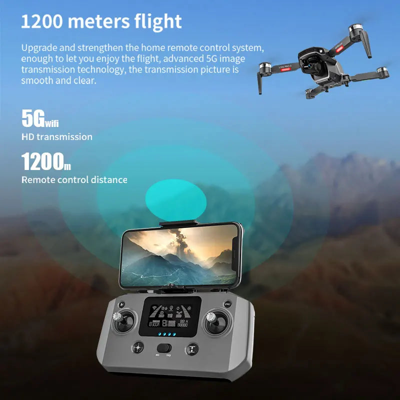 L106 Pro 3 Drone 4K Profesional 3-Axis Gimbal 4K HD Dual Camera 5G GPS Fllow Me Wifi Fpv Brushless Motor Dron RC Quadcopter Toys