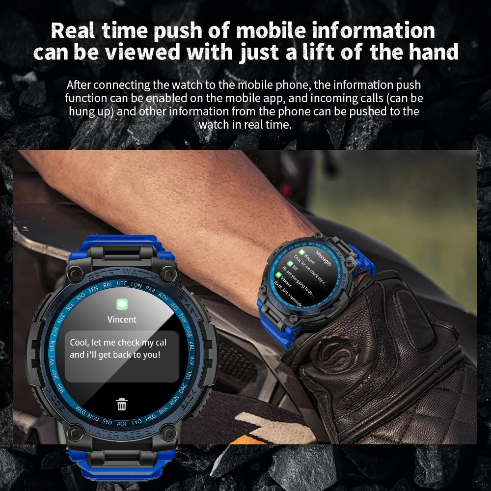 LOKMAT New ATTACK MAX Sport Rugged Smart Watch BT Calls Waterproof Military Smartwatches Heart Rate Monitor Fitness Tracker
