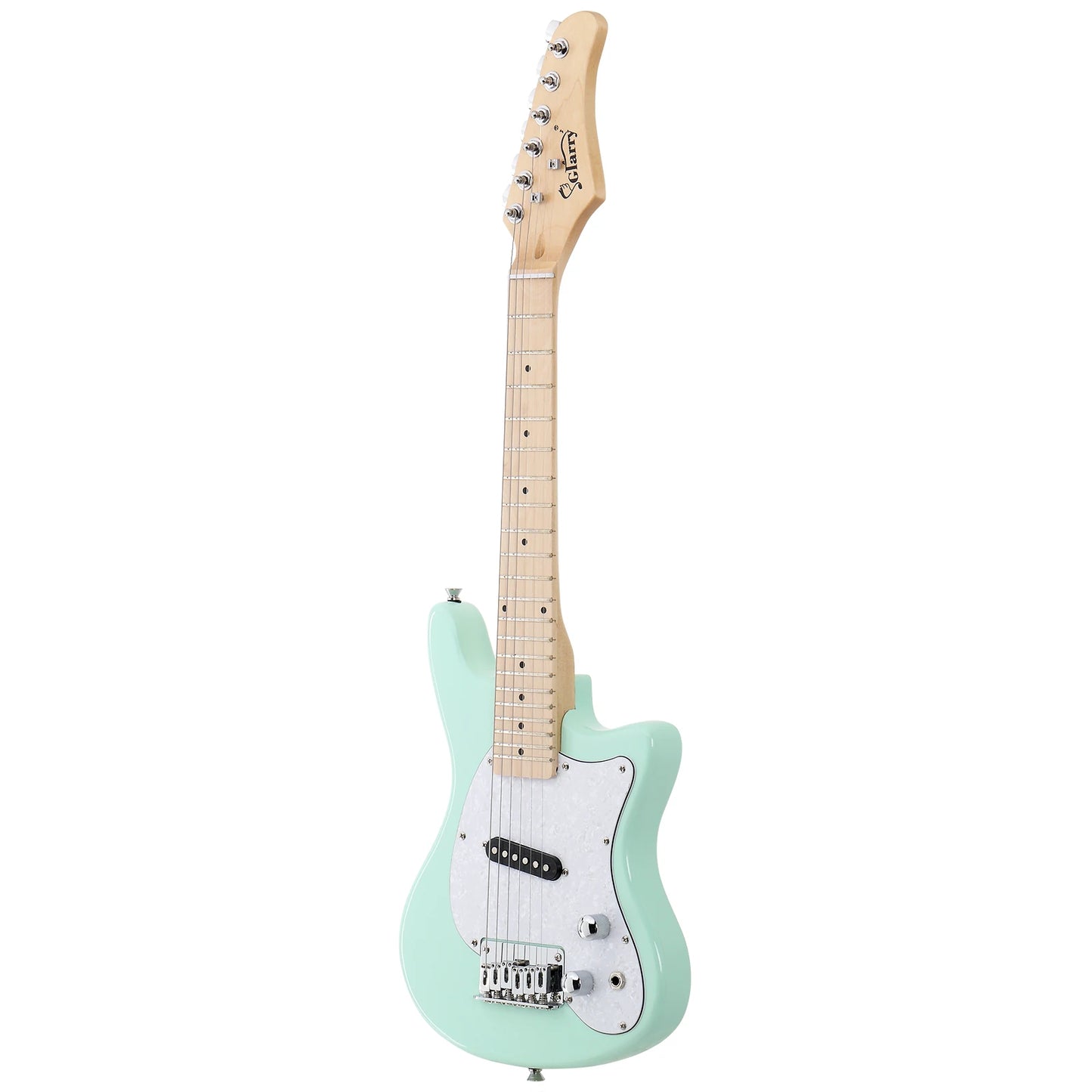 Glarry 30in Maple Fingerboard Mini Electric Guitar Kit with 5W Amplifier Bag String Shoulder Strap Plectrum Cord Wrench