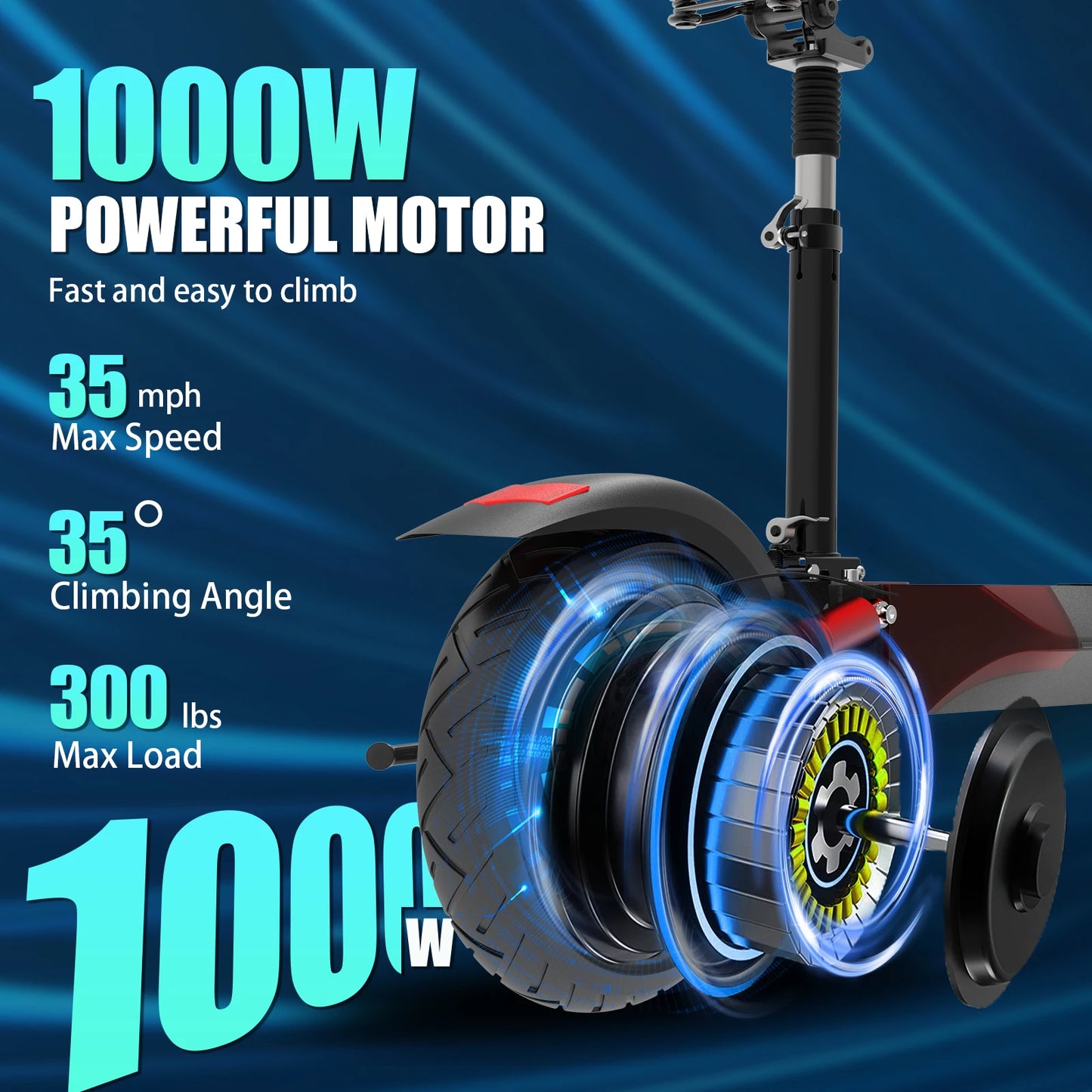 X48 Foldable Electric Scooter for Adults with Seat, 35 MPH Max Speed, 25 Miles Long Range, 300 Lbs Max Load, 10" Pneumatic Tire