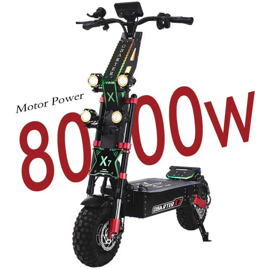 OBARTER X7 8000W Dual Motor Eelectric Scooter 60V40AH 56 Mph 62 Miles Range 14'' Tires E-Scooter UK Stock Electric Kick Scooter