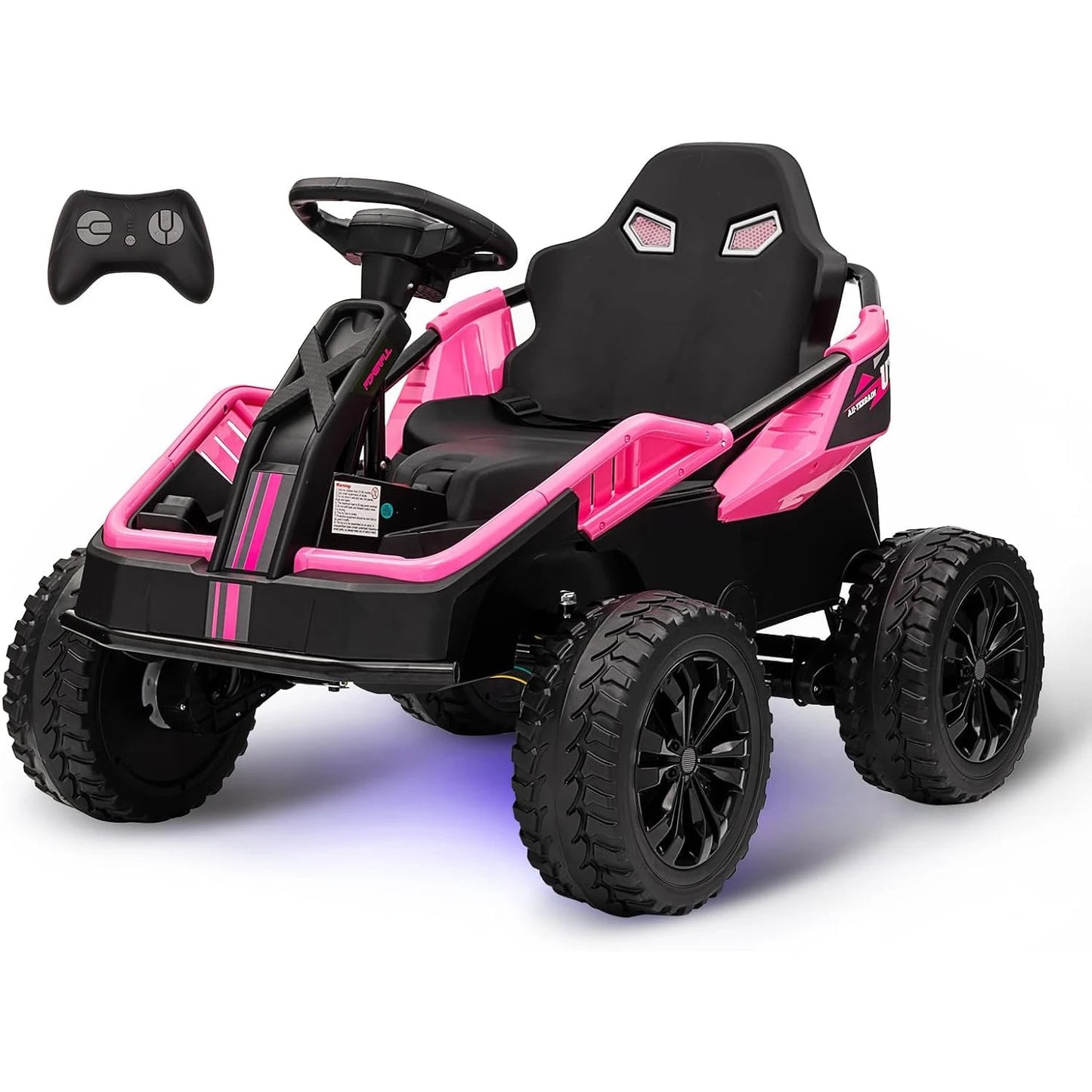 24V Kids Power 4 Wheels,200W 4x4 Ride On Toy Electric Go Kart 4 Shock Absorbers, Wear-Resistant Wheels, Music,4 Wheeler ATV