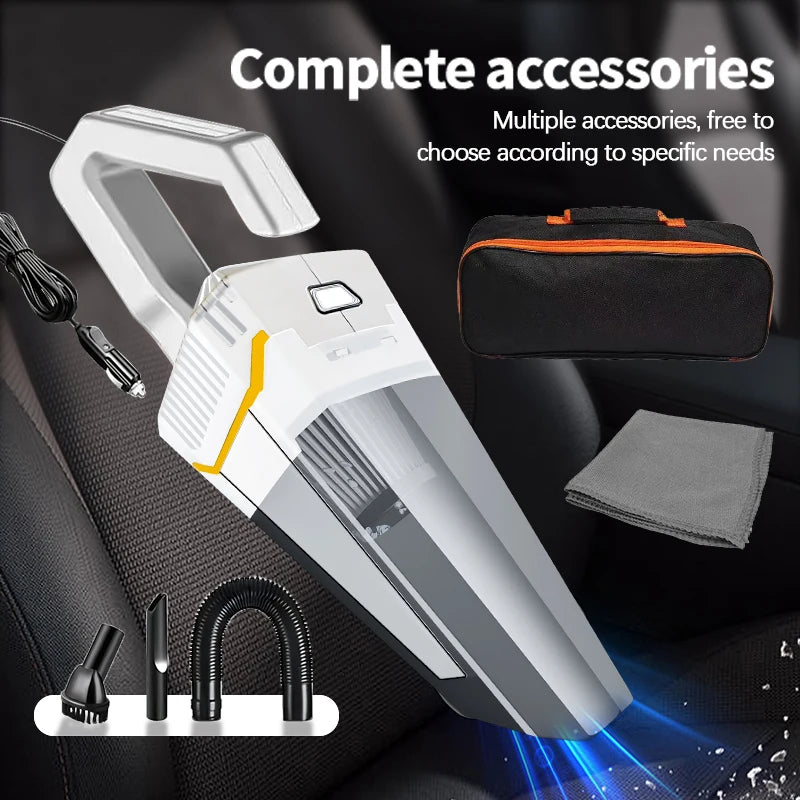 Car vacuum cleaner, portable 35000pa high suction wet and dry vacuum cleaner, car 12V cigarette lighter socket