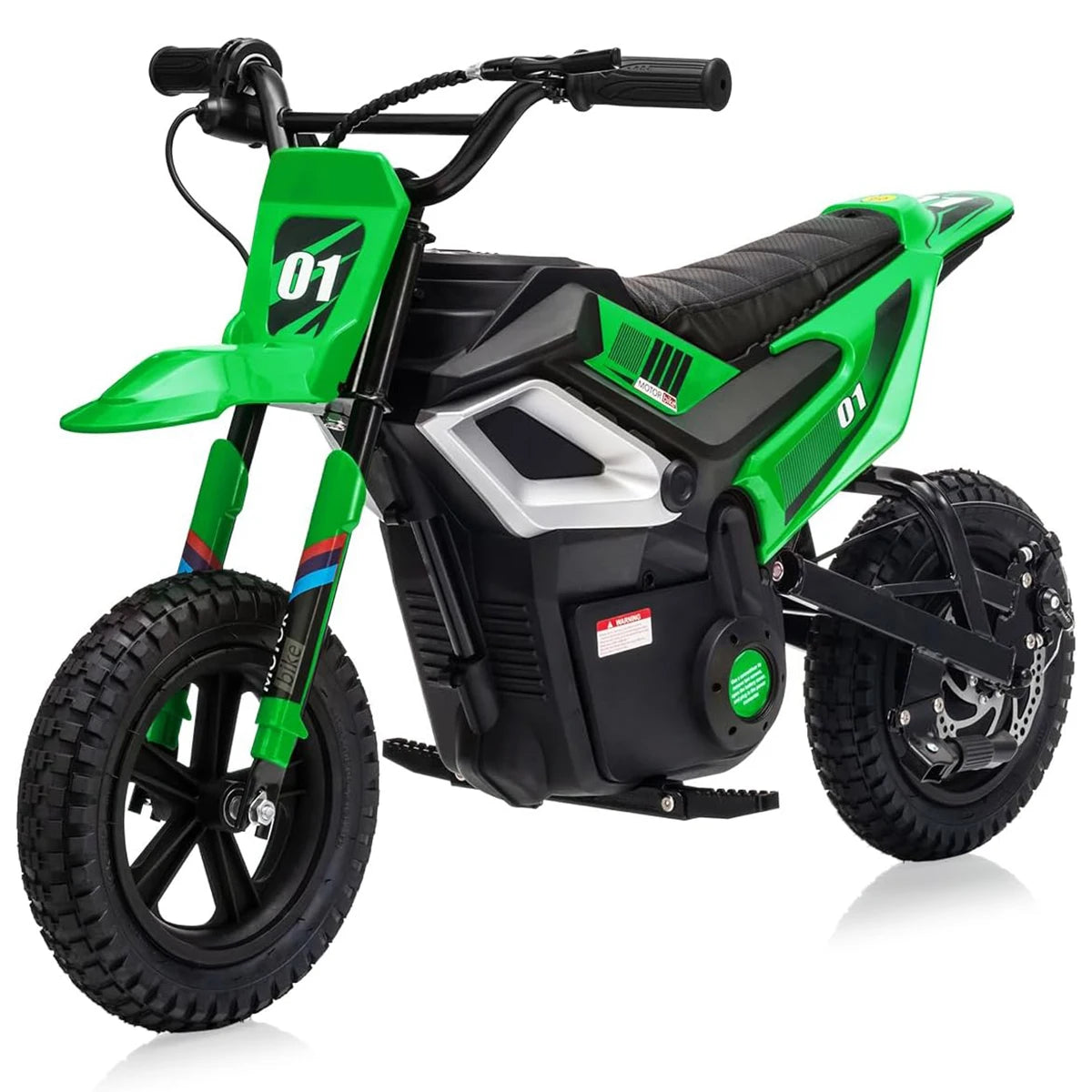24V Electric Dirt Bike, 350W Kids Electric Motorcycle, Up to 14MPH & Max 130lb with Key Start, Throttle Grip, Manual Rear Brake