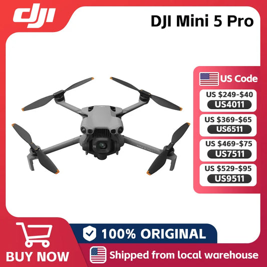 DJI Mini 5 Pro 1-Inch Large CMOS Camera Nightscape Omnidirectional Obstacle Sensing Lightweight and Portable