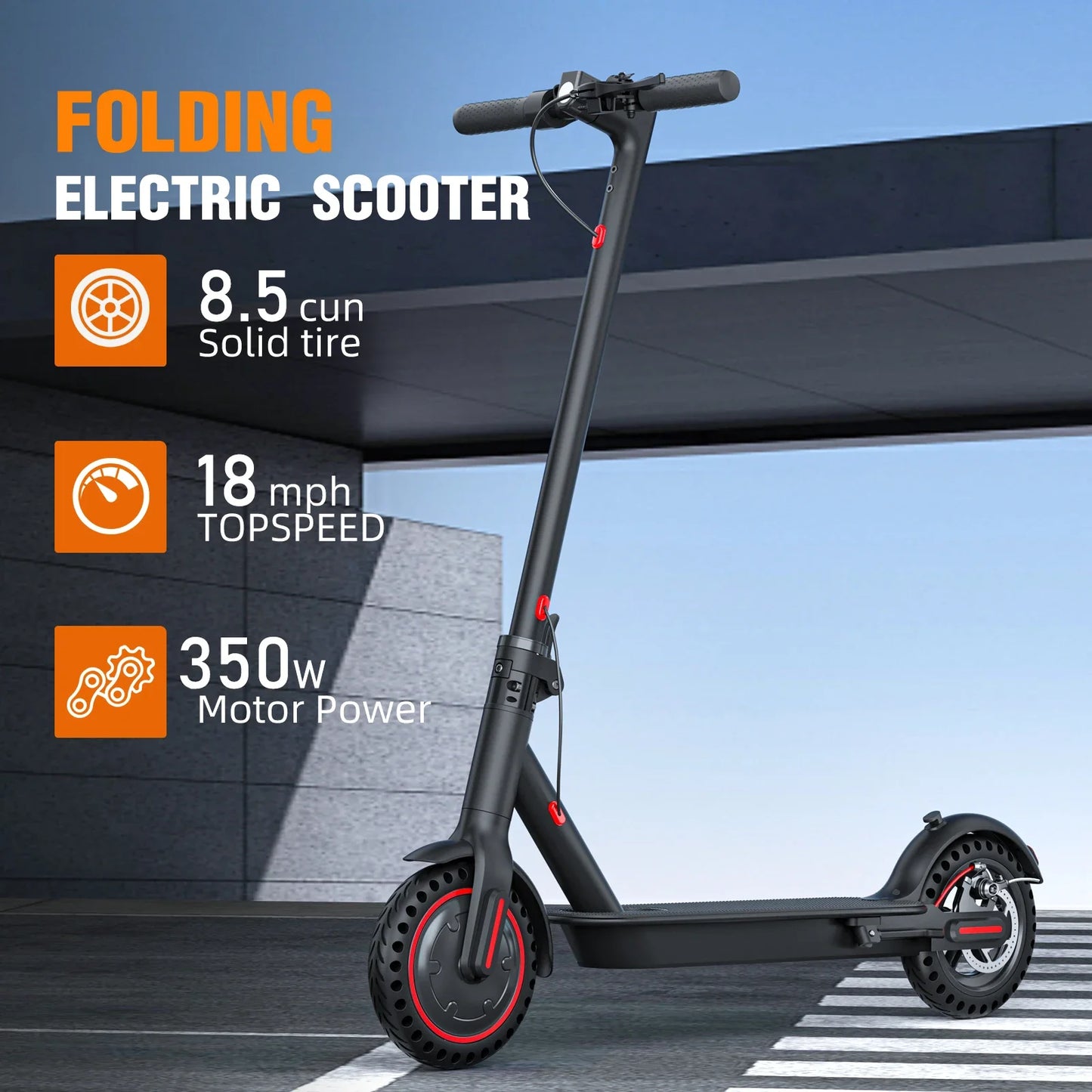 Foldable EScooters 350W Motor 36V10.4AH Battery Smart Link Application Electric Scooter 8.5-inch Explosion-Proof tires E-Scooter