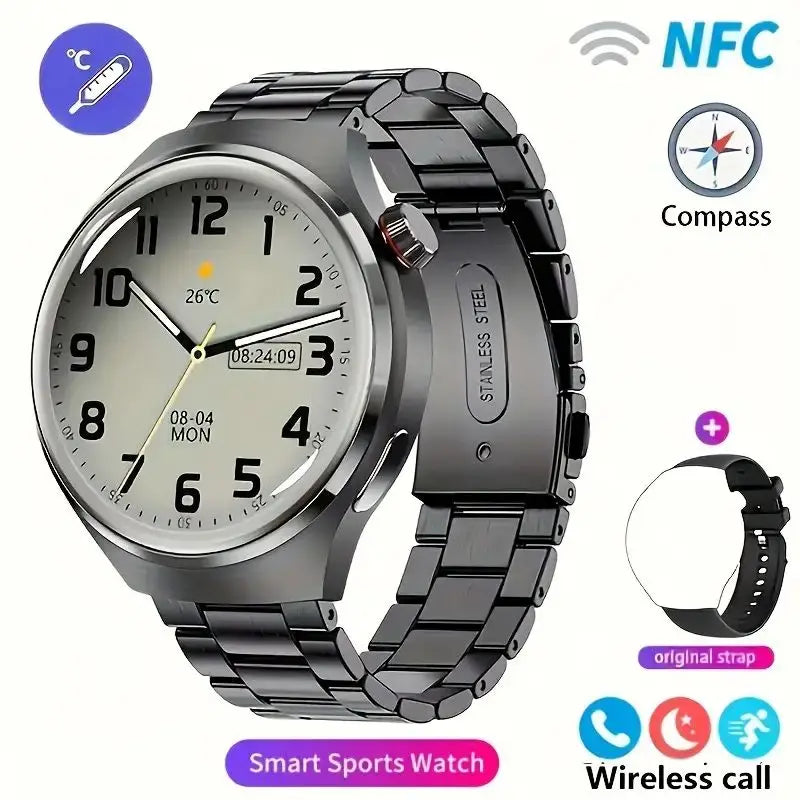 New NFC Men's Smart Watch AMOLED1.43-inch Large Screen Bluetooth Call Heart Rate Detection Outdoor Sports Women's Smartwatches