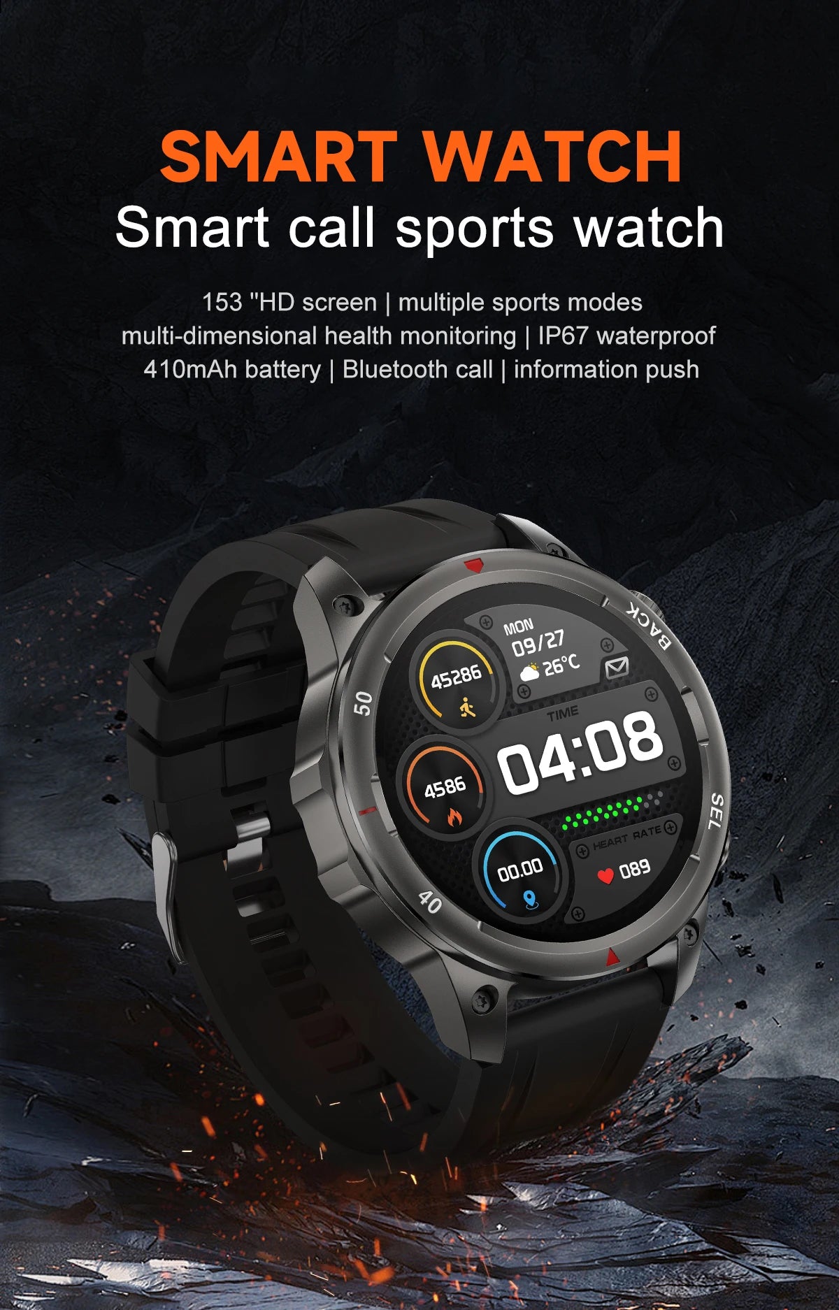 2024 New NFC Men's Smart Watch Bluetooth Call LED Sports Smart Watch Heart Rate Sleep Health Temperature Monitoring Smartwatches