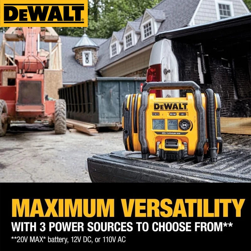 DEWALT 20V Corded/Cordless Air Inflator 160 PSI Tire Inflator Electric Air Pump Blower Dewalt Power Tools 1/2PC battery lj202409