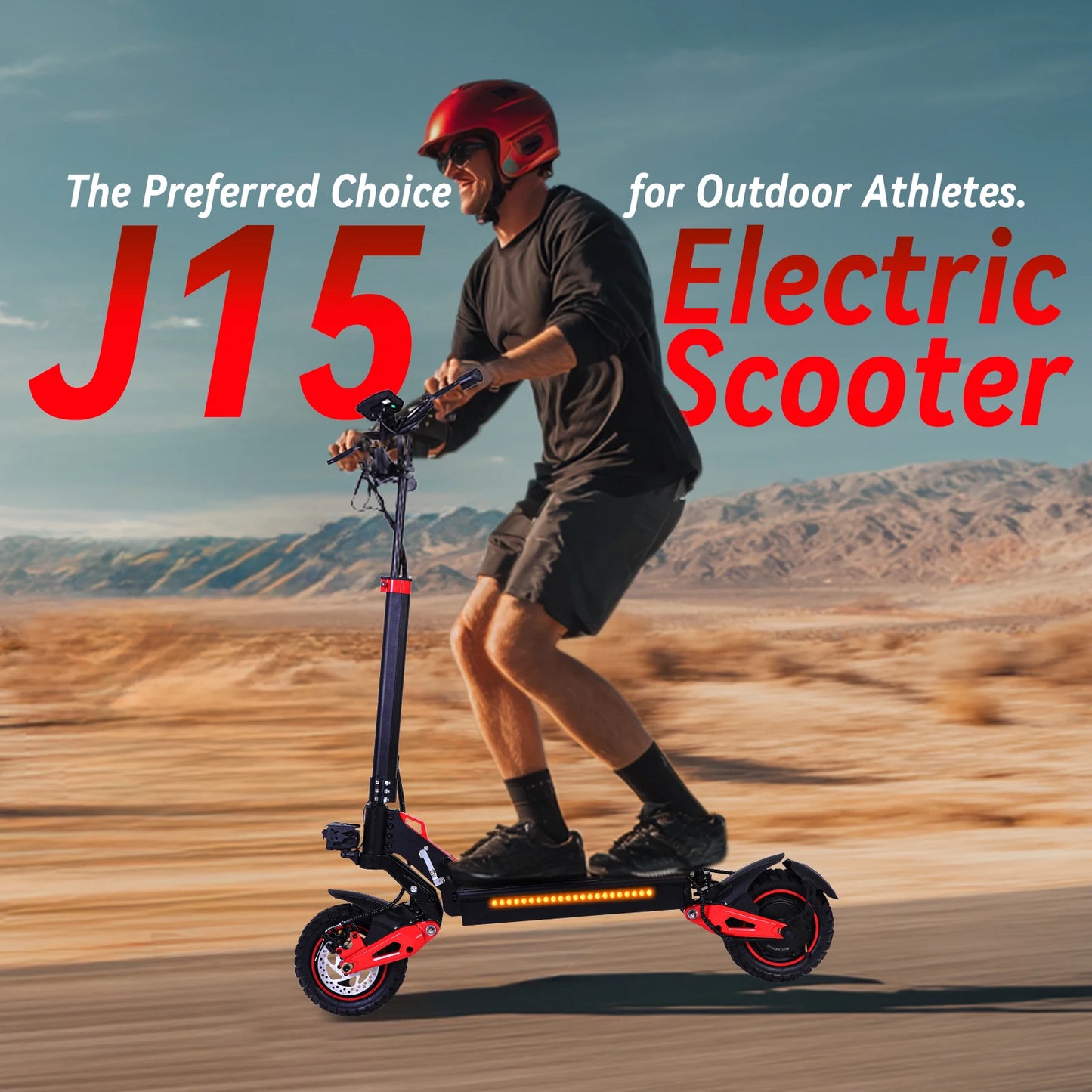 J15 Adult Electric Scooter 1600W Motor, 11-Inch Off-Road Tyres, 48V18AH Battery, Max Speed 31mph, Range 27-30 Miles, US Stock