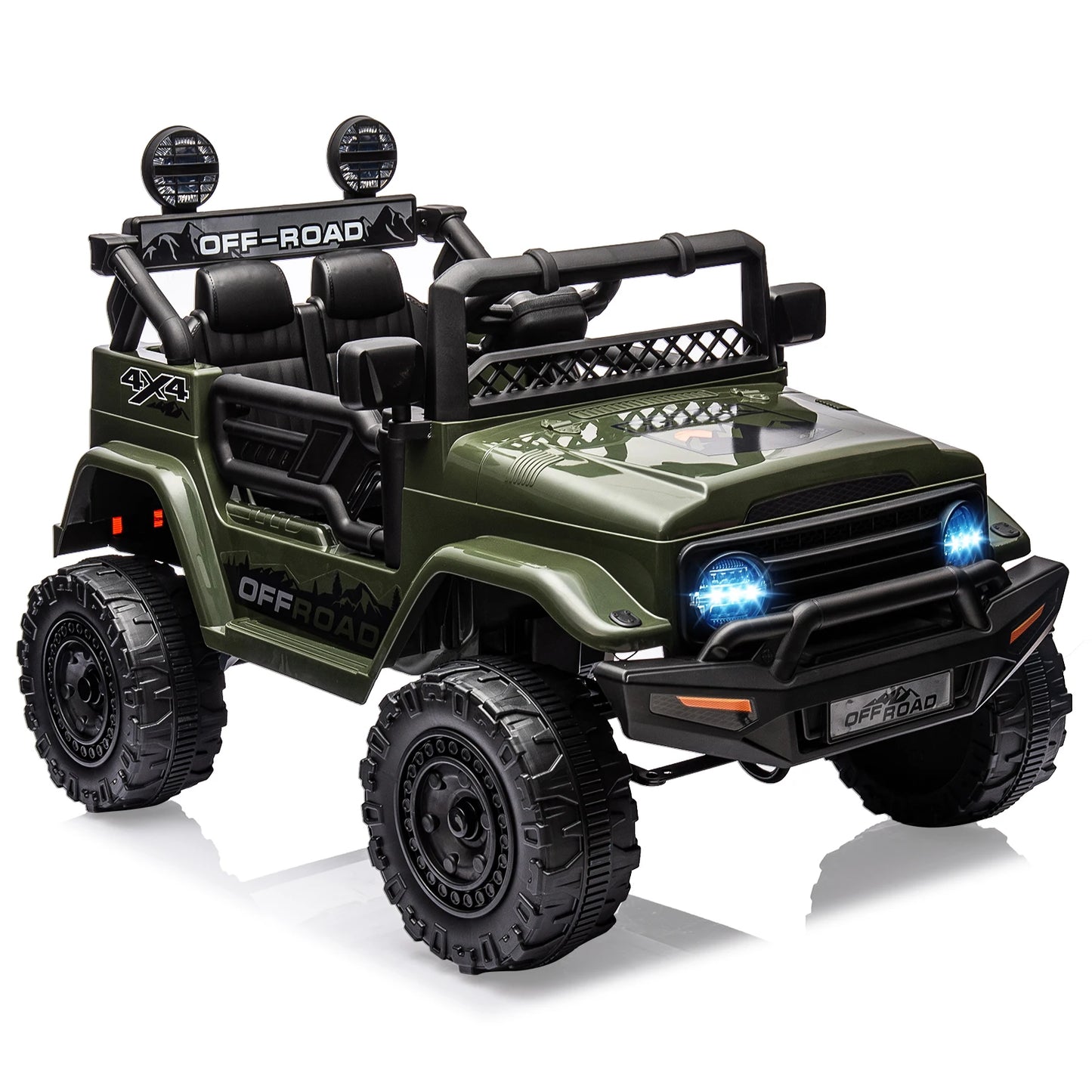 12V 3-8 Years Kids Ride On Car with 2 Seater Electric Vehicle Toy Truck Spring Suspension w/Remote Control Rechargeable