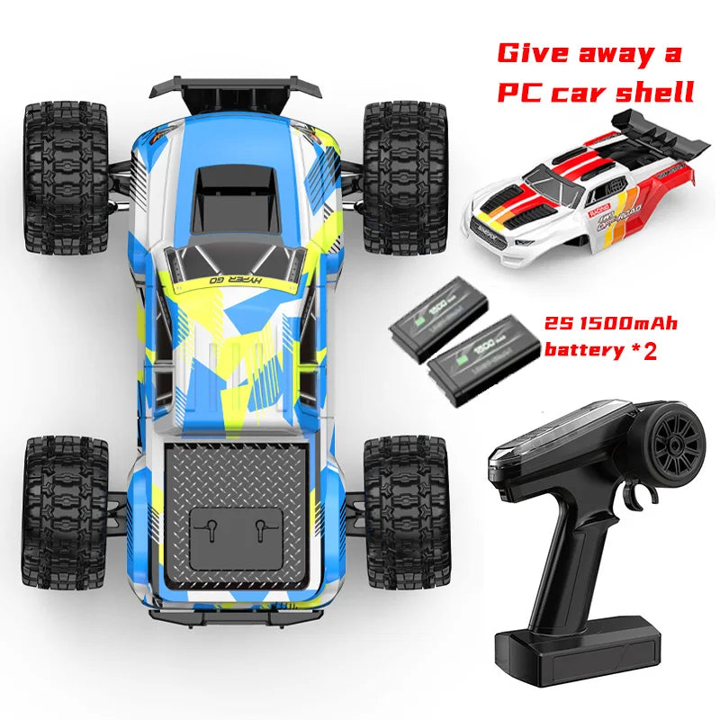 HYPER GO 1:18 MJX 18208 Remote Control Car Electric 4WD High Speed Bigfoot Off road Vehicle Desert Short Card Toy Car