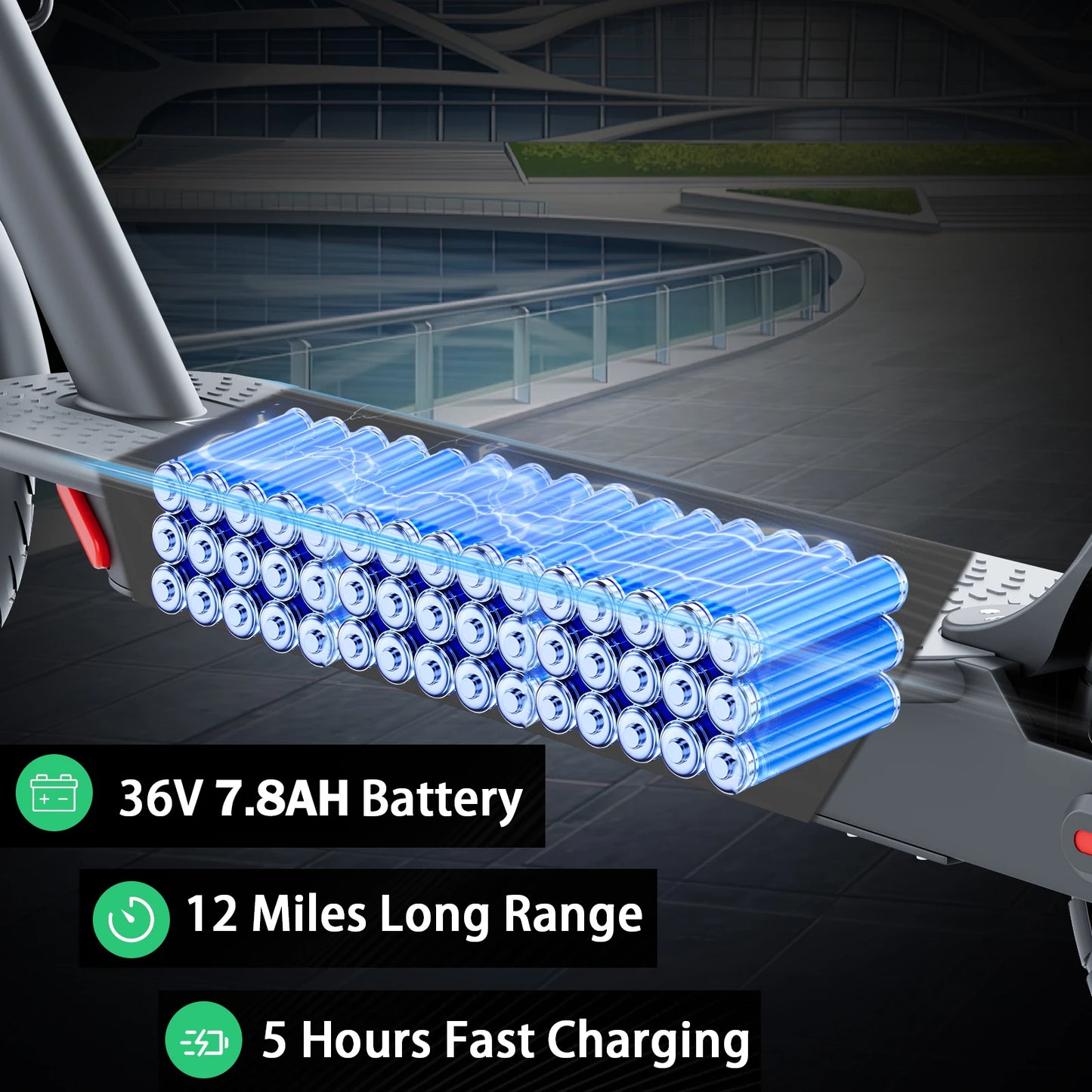 G6.0 Electric Scooter 350W Powerful Motor 19 MPH 12 Miles Long Range 36V 5.2 High Chip with APP 8.5 Inch Kick Foldable EScooter