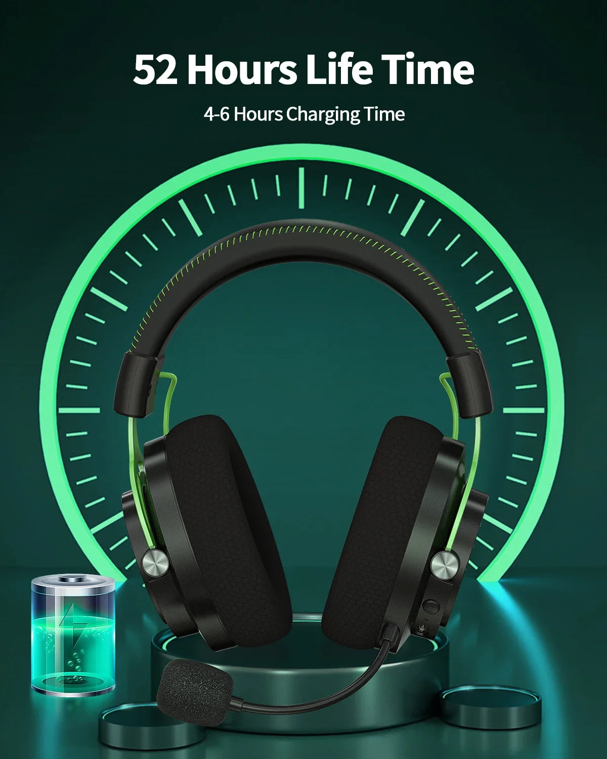 NUBWO G03 Headsets Gamer 2.4GHz Dual Stereo Sound Wireless Bluetooth Gaming Headphone with Dongle Noise Canceling Microphone