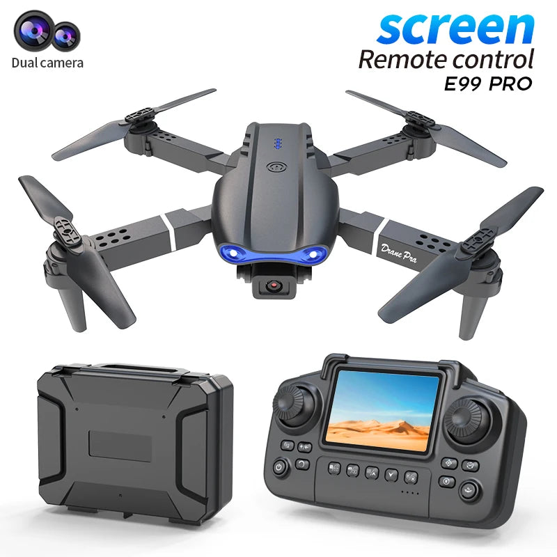 E99 PRO Drone Screen Control Aerial Drone High Definition Dual Camera Remote Control Aircraft, Folding Quadcopter Kid Gift