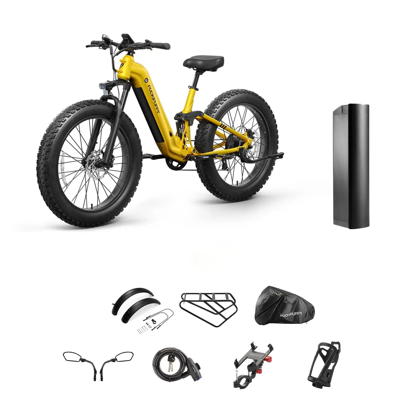 PUCKIPUPPY Boxer St Electric Bike for Adults 960W 48V 20AH Electric Bicycles with Luxury Accessory Pack and Extra 15Ah Battery