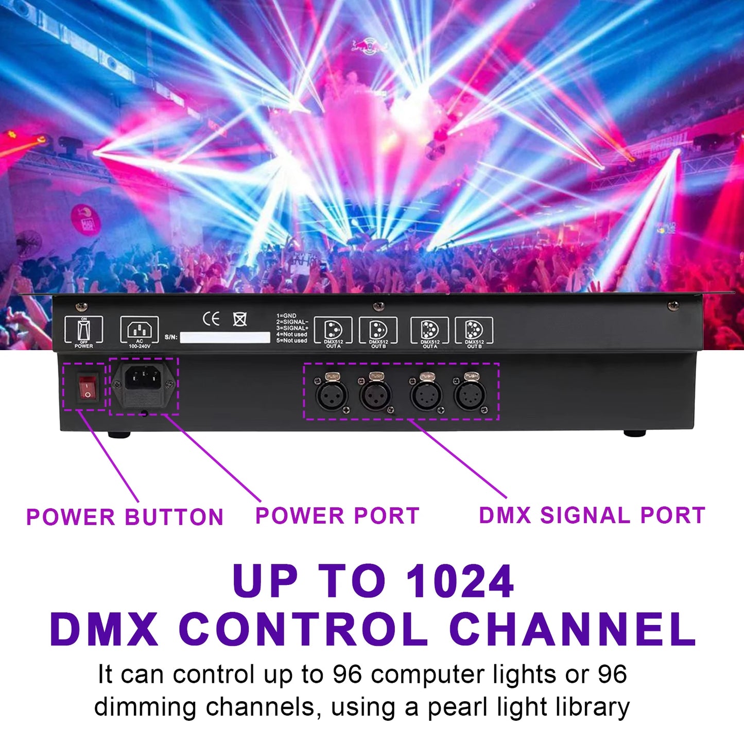 POLET 1024DMX Console With Flight case Weddings Concer DJ Controller dmx512 Church Light Par Stage Light Series DJ Club moving