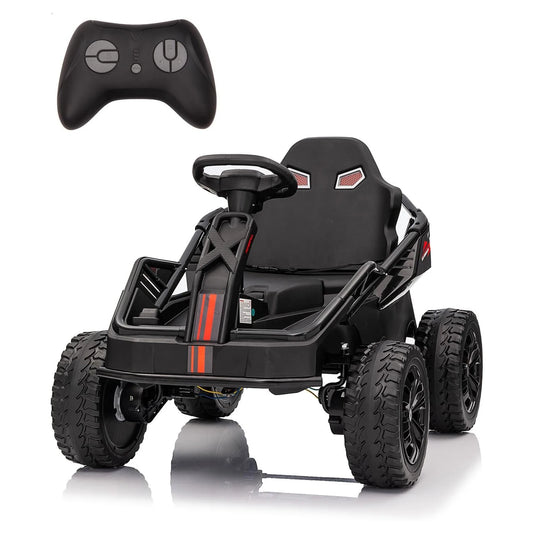 24V Kids Power 4 Wheels,200W 4x4 Ride On Toy Electric Go Kart 4 Shock Absorbers, Wear-Resistant Wheels, Music,4 Wheeler ATV