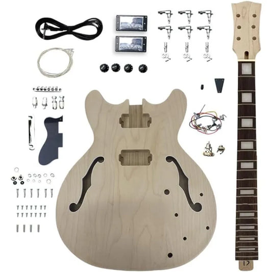 DIY Electric Guitar Kit with Mahogany Body and Neck Rosewood Fretboard 6String Guitar Building Set Featuring All Necessary Comp