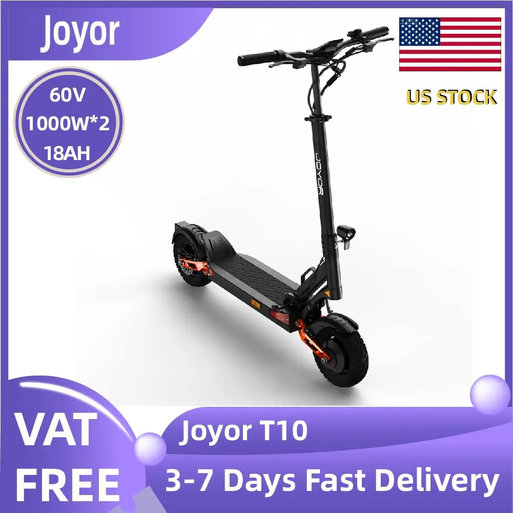 Joyor T10 Adult E-scooter 1000W*2 Motor 60V18Ah Escooter 10 Inch Off Road Tire Off Road Electric Scooter