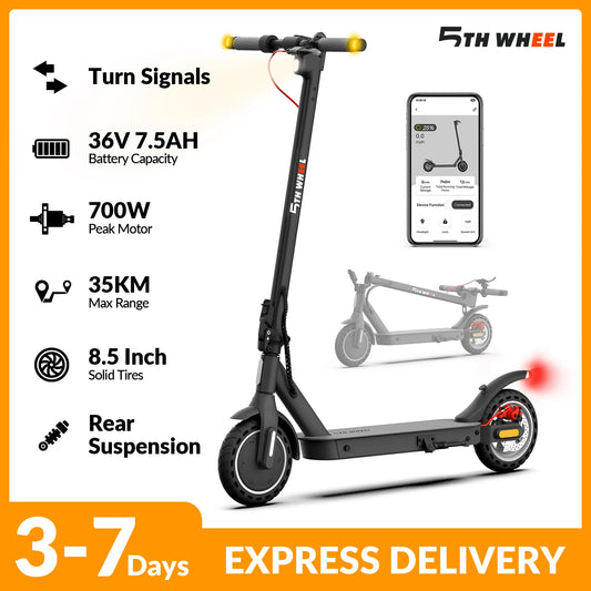 5TH WHEEL Electric Scooter for Adults, 350W Motor, 19.9 Miles Range, 18MPH, Rear Dual Suspension, 8.5" Tires