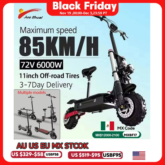 [8 models]10/11 Inch 48V-72V 1000W-6000W Electric Scooter 50-85km/h Fast E Scooter Off Road Electric Kick Scooter Foldable Adult