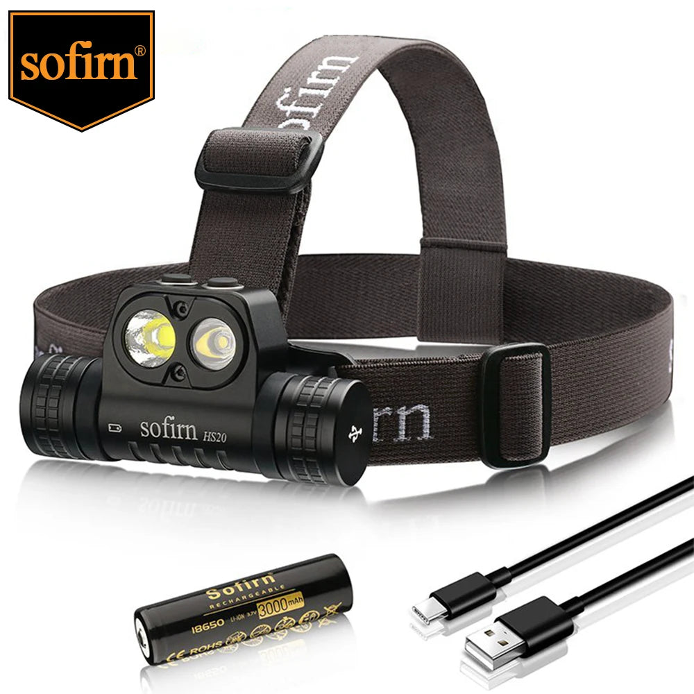 Sofirn HS20 Headlamp 2700lm USB C Rechargeable8 Powerful Headlight with Spotlight&Floodlight Dual Switch Indicator