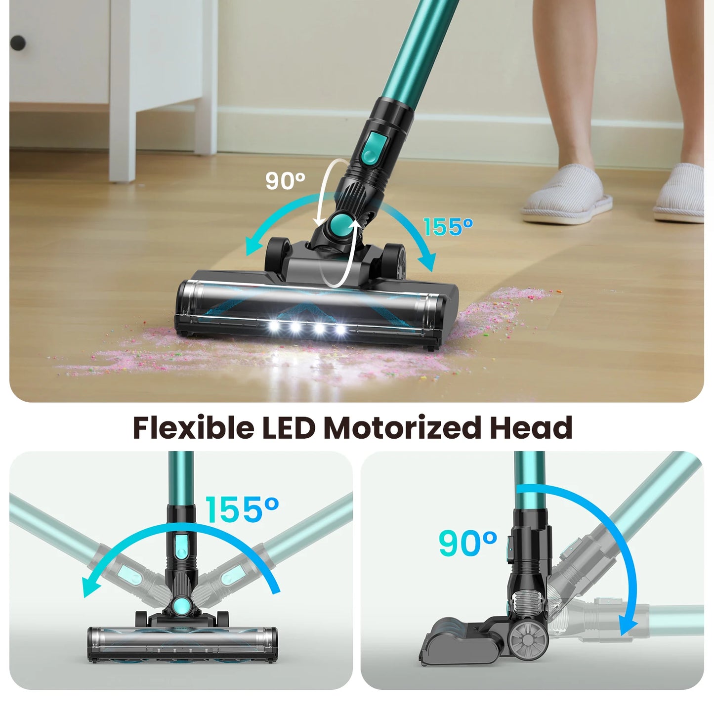 INSE N3T Cordless Vacuum Cleaner 20Kpa Ultra Lightweight 6 in 1 Stick Vacuum Up to 40mins Runtime for Home Pet Hair Hard Floor