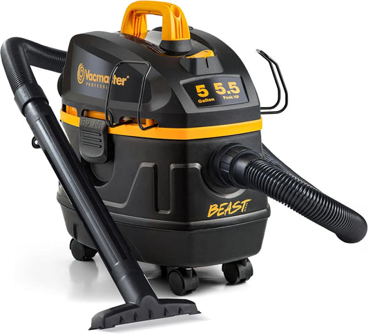 5-Gallon Wet/Dry Vacuum with 5.5 HP, 320 Air Watts Power, Includes Hose & Accessories