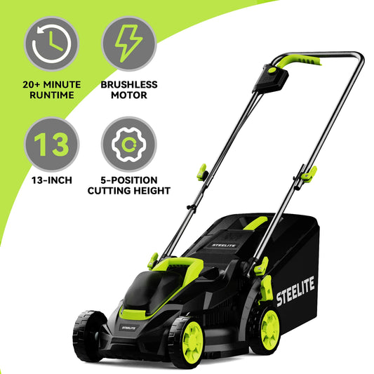 Deli Electric Lawn Mower 2in1 Cordless Brushless With Battery