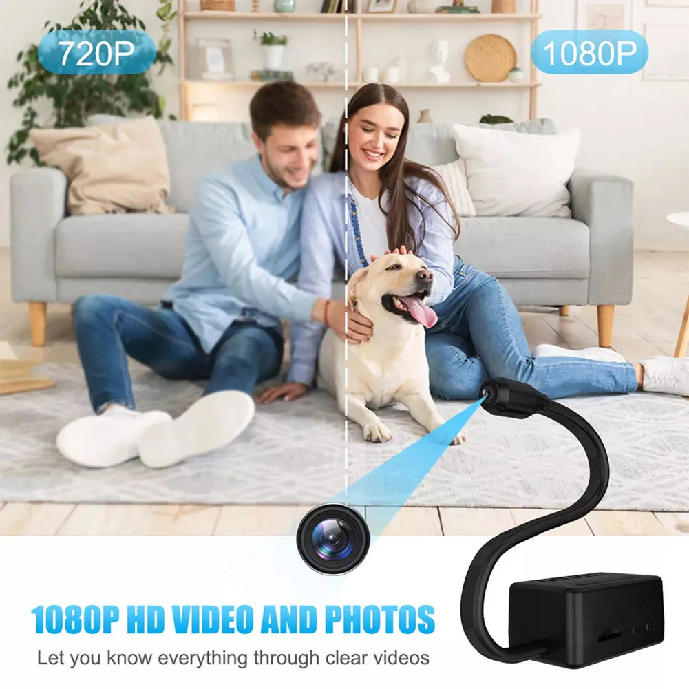 Mini WiFi Camera with Motion Detection Security Camera Wireless Nanny Cam for Home Indoor Baby Dog Cat