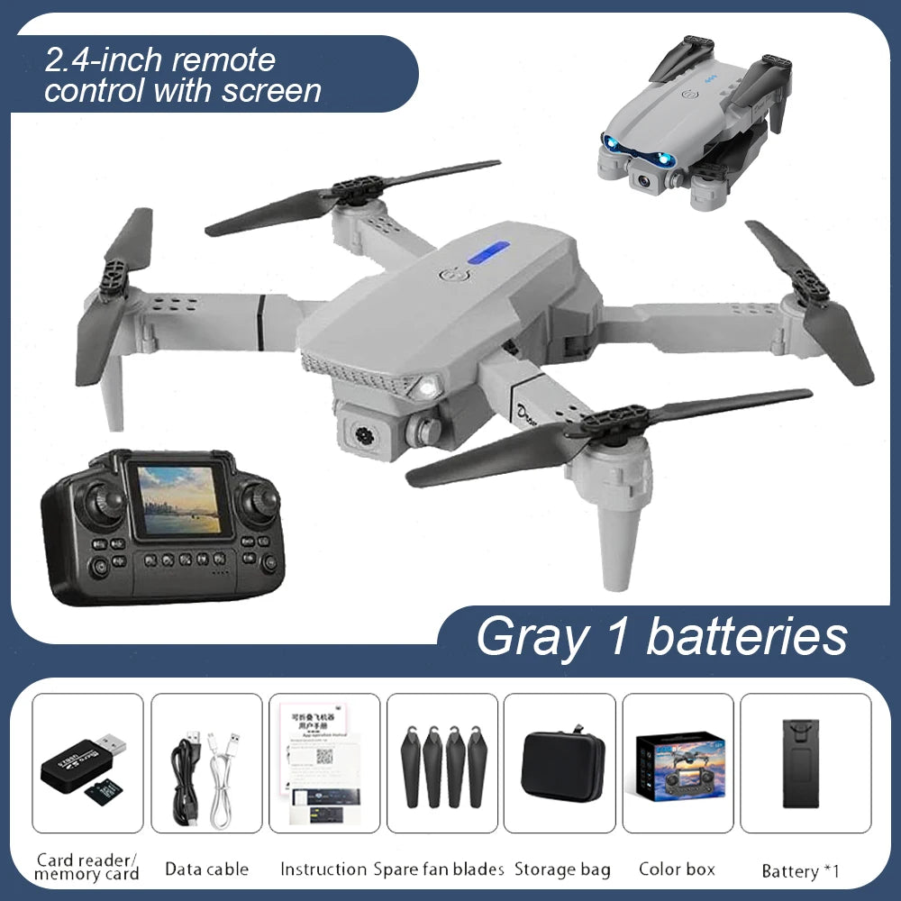 E88 4K professional and videography  Aerial Drone with Large screen on remote control long distance children's toys