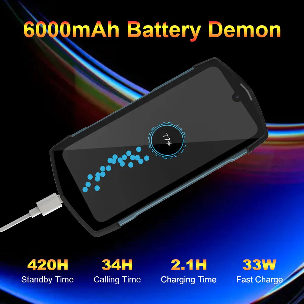 Unihertz Tick Tock Rugged Smartphone 5G Android Cellphone 6000mAh Phone with Dual-Screen 128GB 48MP Camera IP 68 Bluetooth 5.1