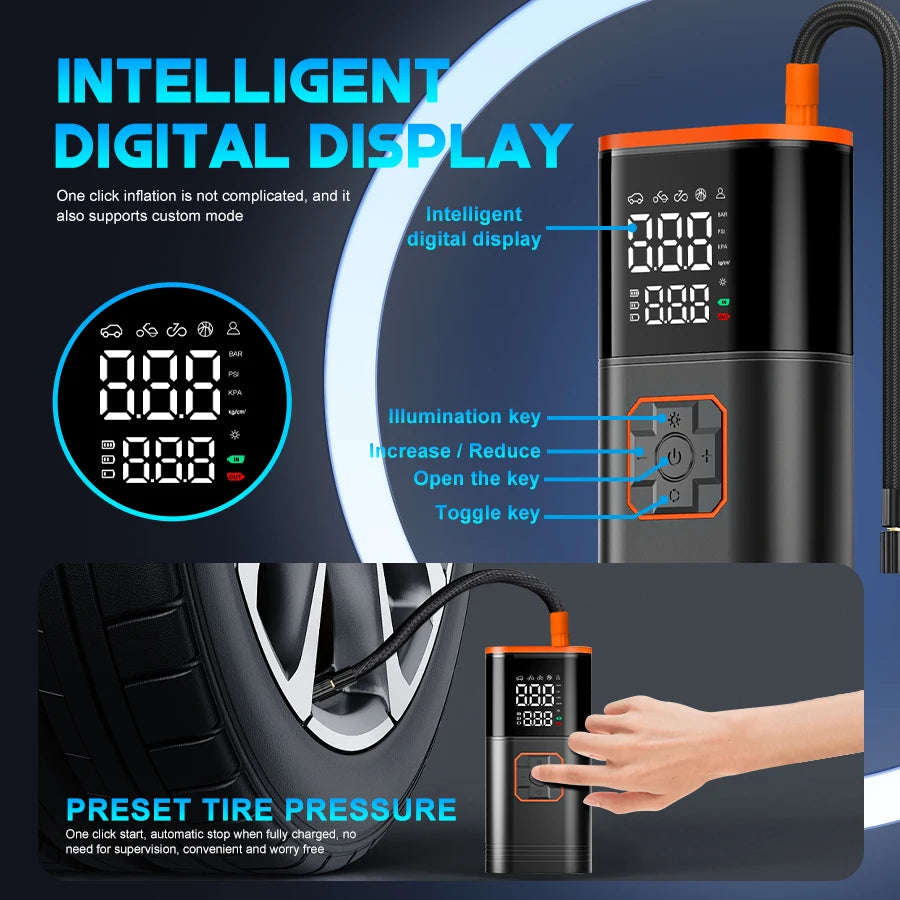 portable tire inflator tire inflator pump car tire inflator compressor air pump car air pump tyre inflator air pump